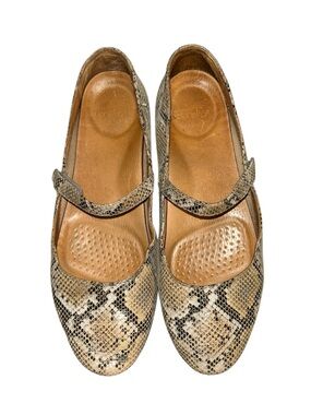 Dansko Snake-Print Mary Jane Lilly Flats in Tan and Black size 9.5-10